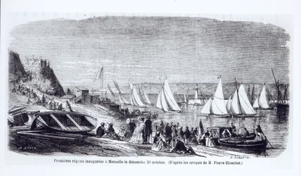 Die ersten Regatten in Marseille, aus Le Monde Illustre, 9. November 1861